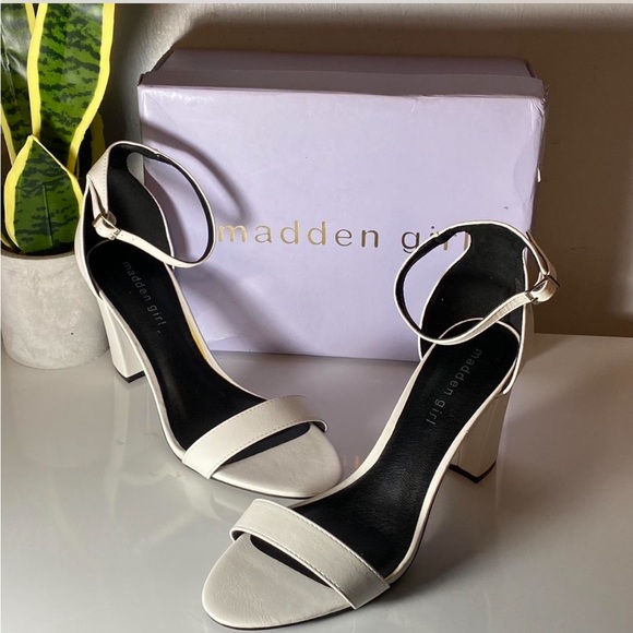 Madden Girl Shoes - Madden‎ Girl Cream Block Heel Sandals